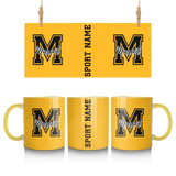 Custom School Spirit Mug With Mascot Initial and Sport Name