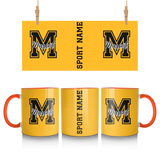 Custom School Spirit Mug With Mascot Initial and Sport Name