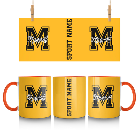 Custom School Spirit Mug With Mascot Initial and Sport Name