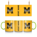 Custom School Spirit Mug With Mascot Initial and Sport Name