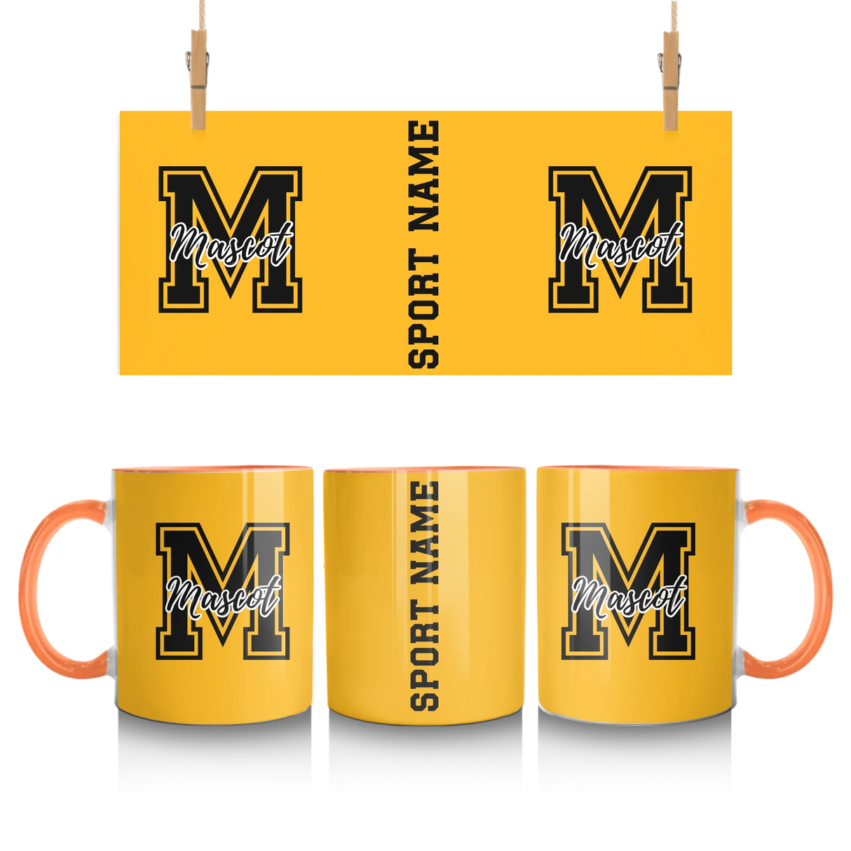 Custom School Spirit Mug With Mascot Initial and Sport Name