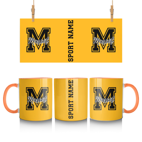 Custom School Spirit Mug With Mascot Initial and Sport Name