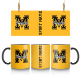 Custom School Spirit Mug With Mascot Initial and Sport Name