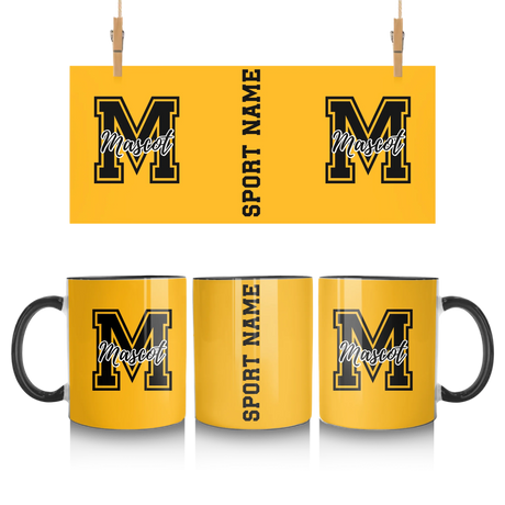 Custom School Spirit Mug With Mascot Initial and Sport Name