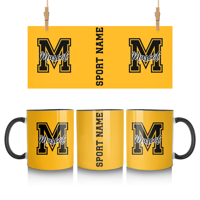 Custom School Spirit Mug With Mascot Initial and Sport Name