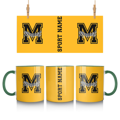 Custom School Spirit Mug With Mascot Initial and Sport Name