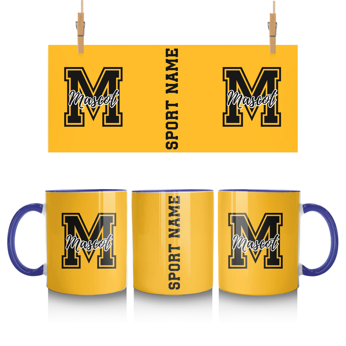 Custom School Spirit Mug With Mascot Initial and Sport Name