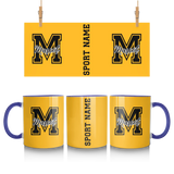 Custom School Spirit Mug With Mascot Initial and Sport Name