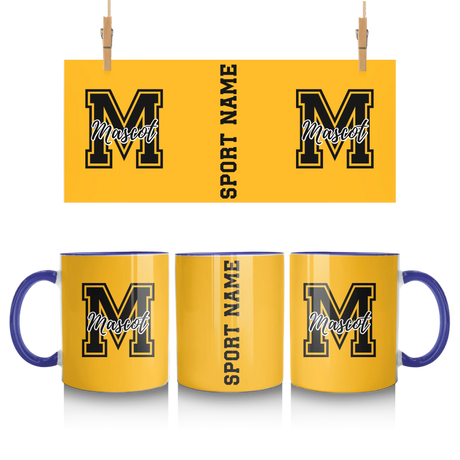 Custom School Spirit Mug With Mascot Initial and Sport Name