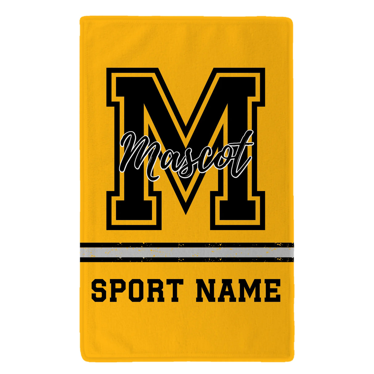 Personalized School Spirit Rally Towel with School Initial Design