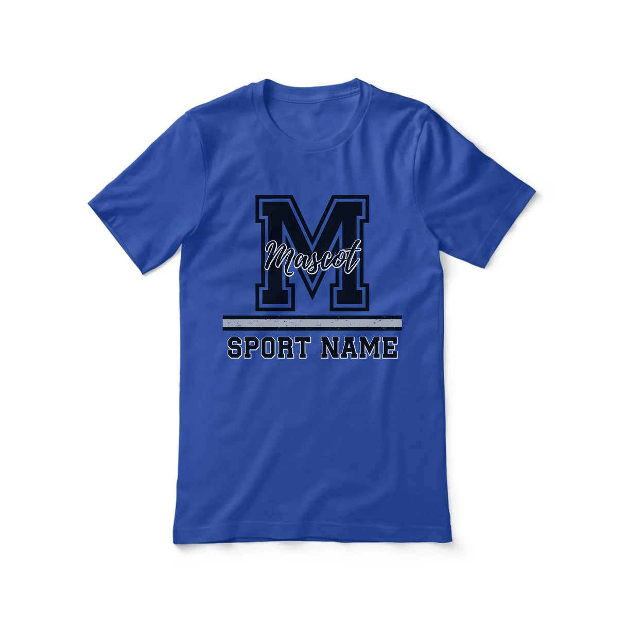 Custom School Mascot Shirt With Large Initial, Mascot & Sport Name on a Unisex T-Shirt