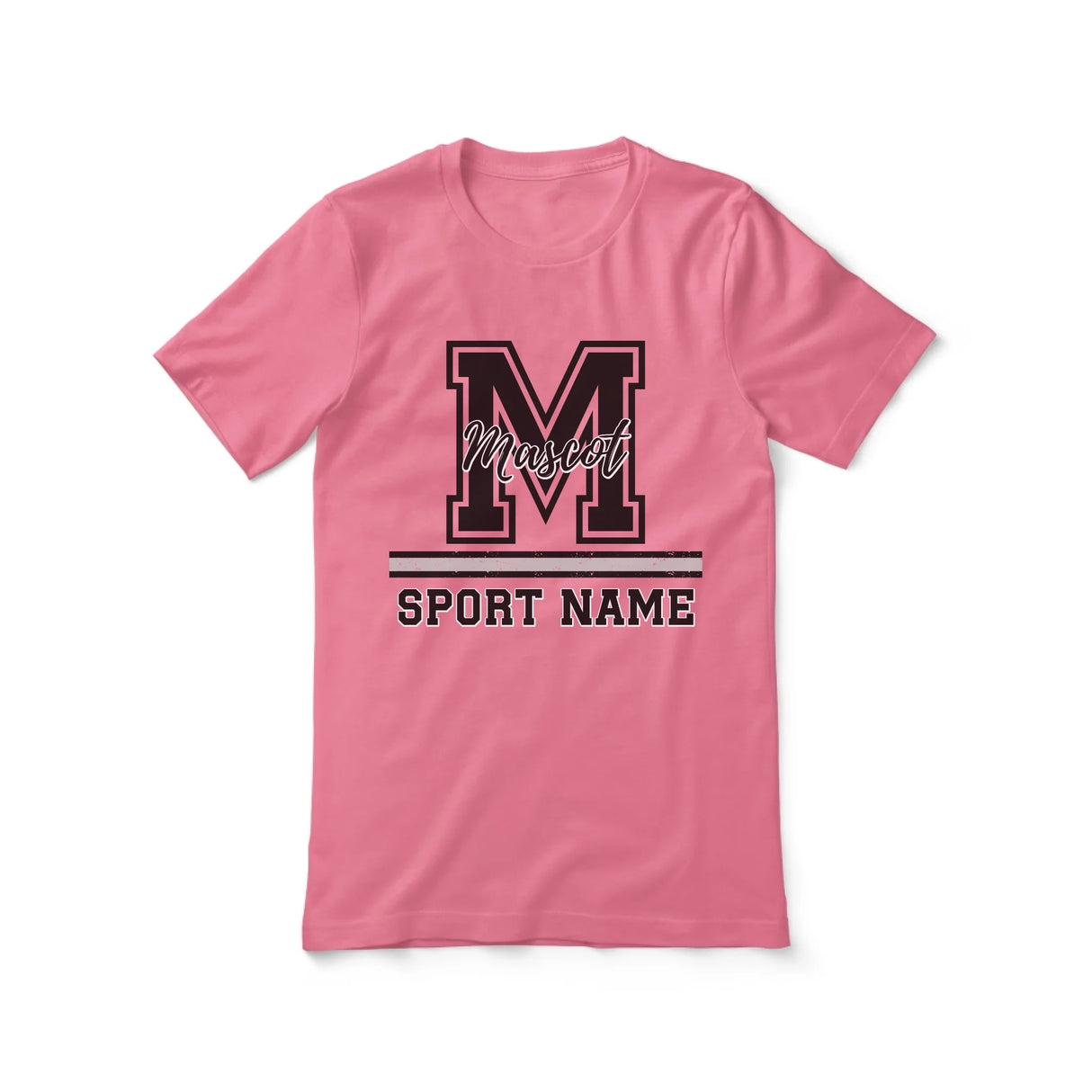 Custom School Mascot Shirt With Large Initial, Mascot & Sport Name on a Unisex T-Shirt