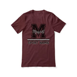 Custom School Mascot Shirt With Large Initial, Mascot & Sport Name on a Unisex T-Shirt