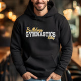 Custom Gymnastics Mascot and Gymnast Name on a Hoodie with a White Graphic