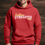 Custom Gymnastics Mascot and Gymnast Name on a Hoodie with a White Graphic