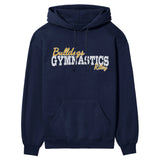 Custom Gymnastics Mascot and Gymnast Name on a Hoodie with a White Graphic