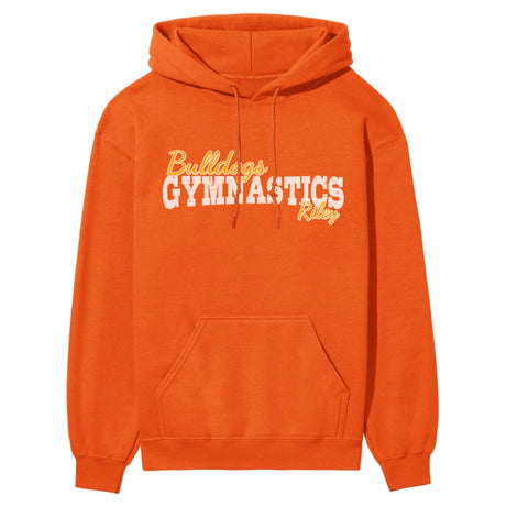 Custom Gymnastics Mascot and Gymnast Name on a Hoodie with a White Graphic