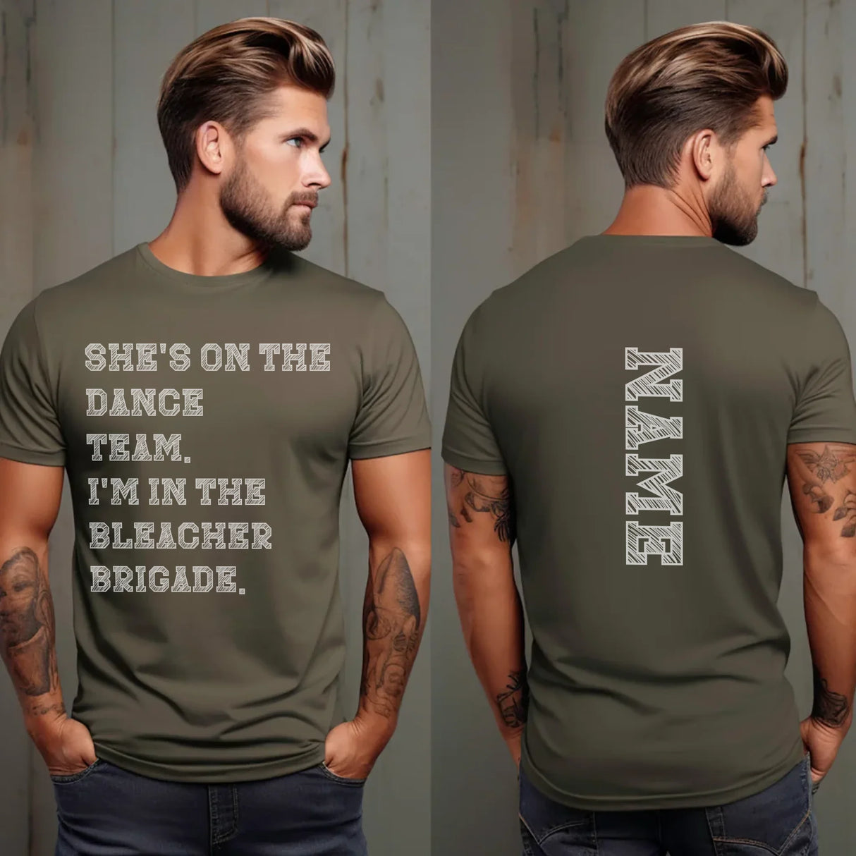 They're a Dancer And I'm In The Bleacher Brigade with Dancer Name on a Unisex T-Shirt