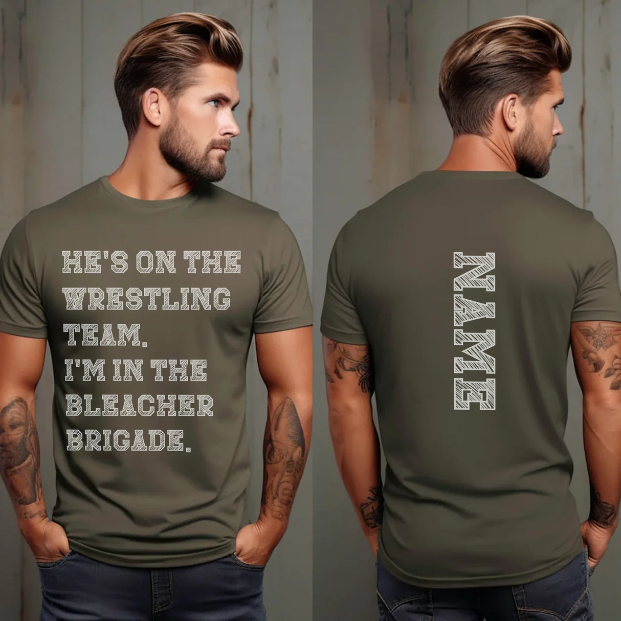 They're a Wrestler And I'm In The Bleacher Brigade with Wrestler Name on a Unisex T-Shirt