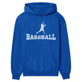 Basic Baseball with Baseball Player Icon on a Hoodie with a White Graphic