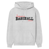 Custom Baseball Mascot and Baseball Player Name on a Hoodie with a Black Graphic