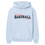 Custom Baseball Mascot and Baseball Player Name on a Hoodie with a Black Graphic