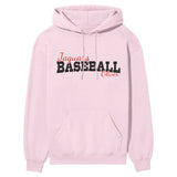 Custom Baseball Mascot and Baseball Player Name on a Hoodie with a Black Graphic