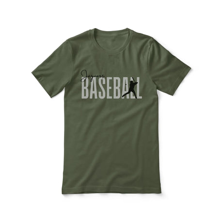 Personalized Baseball Shirt With Modern Bold Design on a Unisex T-Shirt