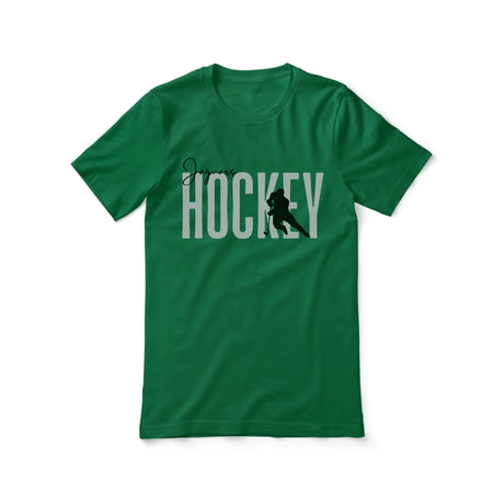 Personalized Hockey Shirt With Modern Bold Design on a Unisex T-Shirt