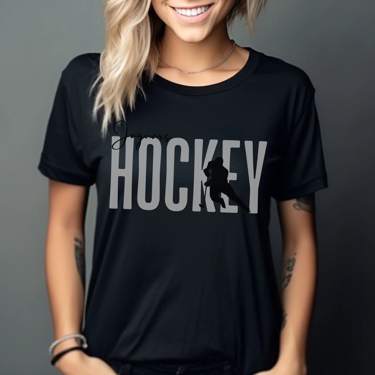 Personalized Hockey Shirt With Modern Bold Design on a Unisex T-Shirt