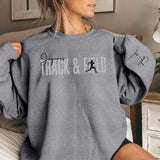 Personalized Pole Vault on a Sweatshirt With Modern Bold Design and Pole Vaulter Name on Sleeve on a Sweatshirt