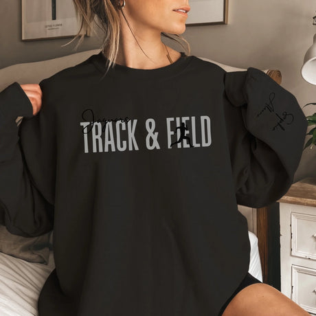 Personalized Pole Vault on a Sweatshirt With Modern Bold Design and Pole Vaulter Name on Sleeve on a Sweatshirt