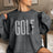 Personalized Golf on a Sweatshirt With Modern Bold Design and Golfer Name on Sleeve on a Sweatshirt