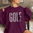 Personalized Golf on a Sweatshirt With Modern Bold Design and Golfer Name on Sleeve on a Sweatshirt