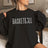 Personalized Basketball on a Sweatshirt With Modern Bold Design and Basketball Player Name on Sleeve on a Sweatshirt