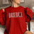 Personalized Baseball on a Sweatshirt With Modern Bold Design and Baseball Player Name on Sleeve on a Sweatshirt