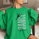 Personalized Dance Mom on a Sweatshirt With Mascot, Icon, and Dancer Name on Sleeve on a Sweatshirt