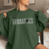Personalized Gymnastics on a Sweatshirt With Modern Bold Design and Gymnast Name on Sleeve on a Sweatshirt