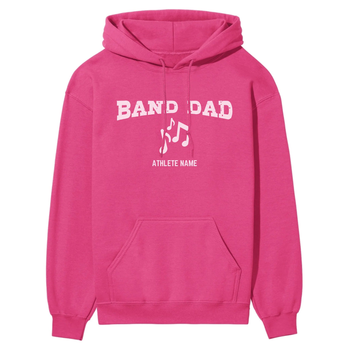 Band Dad with Musician Icon and Musician Name on a Hoodie with a White Graphic