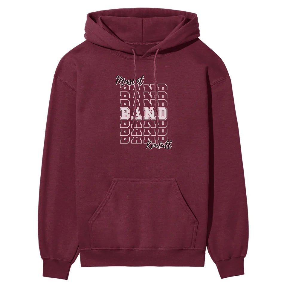 Custom Band on a Sweatshirt With Mascot and Musician Name on a Hoodie