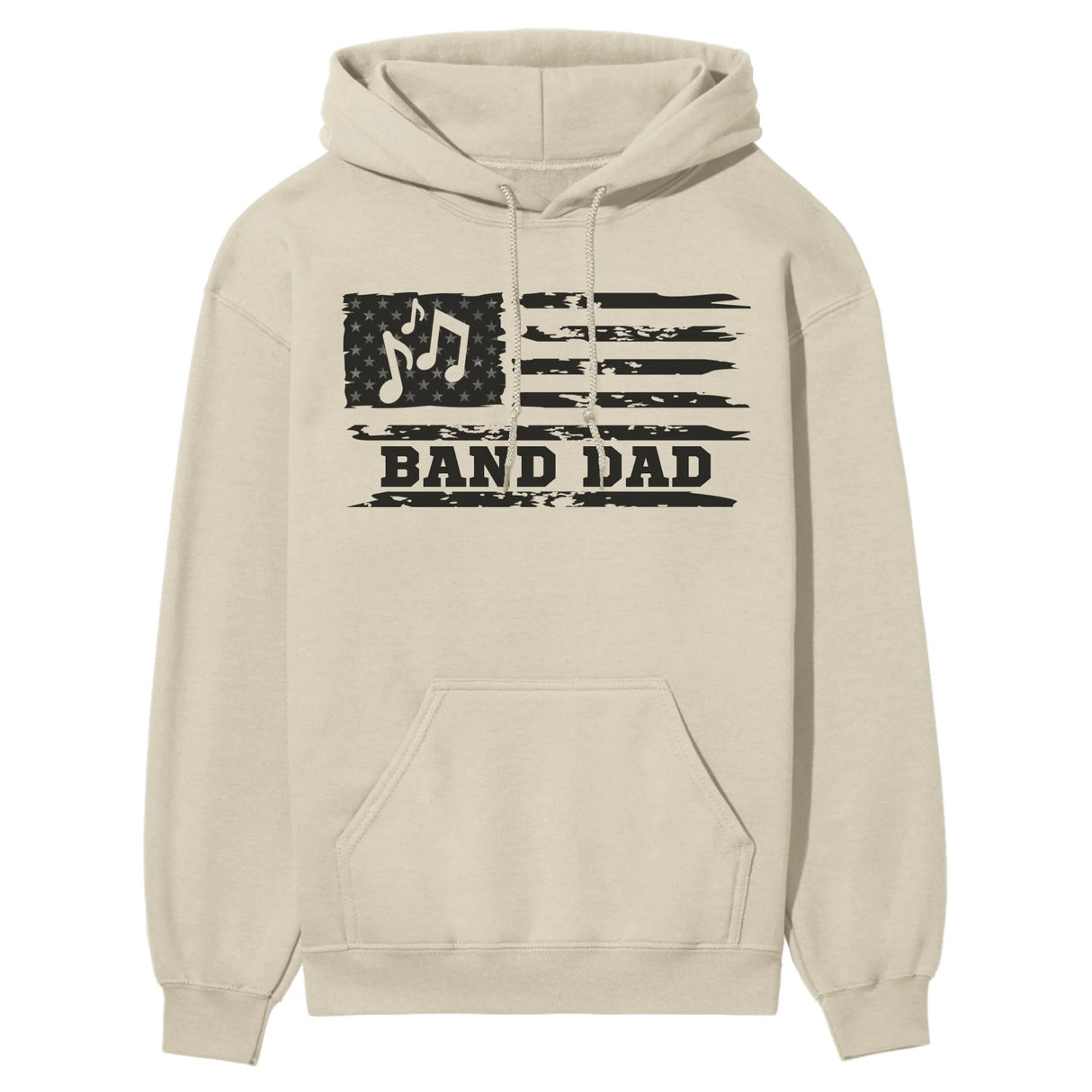 Band Dad Horizontal Flag on a Hoodie with a Black Graphic