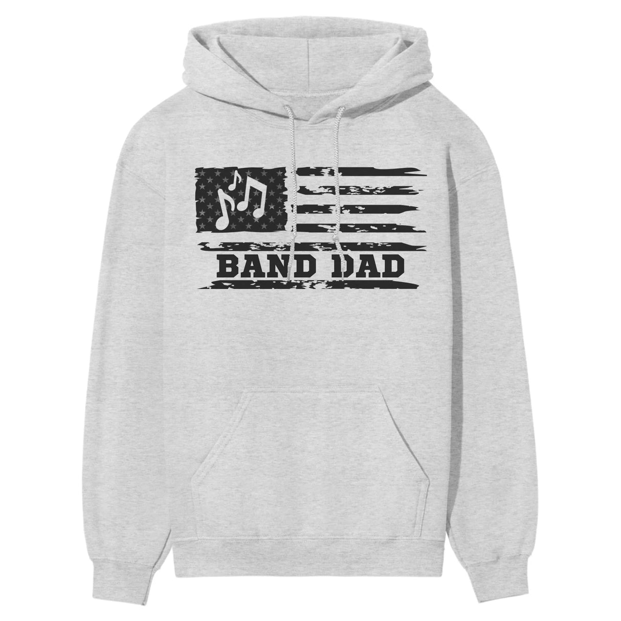 Band Dad Horizontal Flag on a Hoodie with a Black Graphic