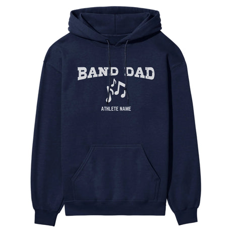 Band Dad with Musician Icon and Musician Name on a Hoodie with a White Graphic