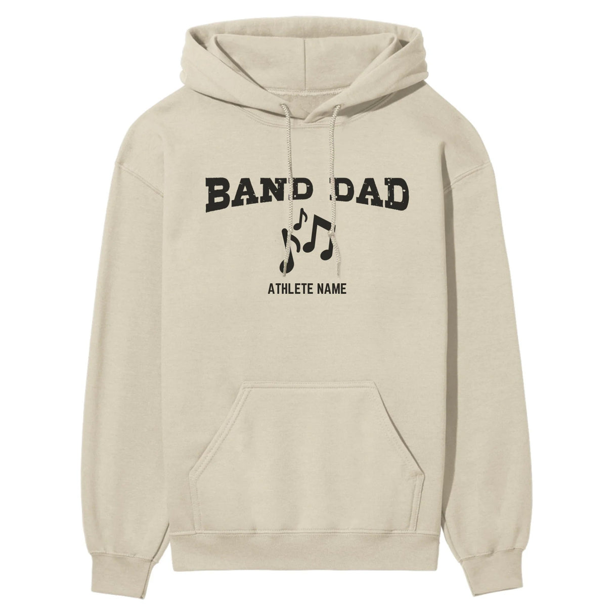 Band Dad with Musician Icon and Musician Name on a Hoodie with a Black Graphic