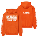 Band Dad Horizontal Flag With Musician Name on a Hoodie with a White Graphic