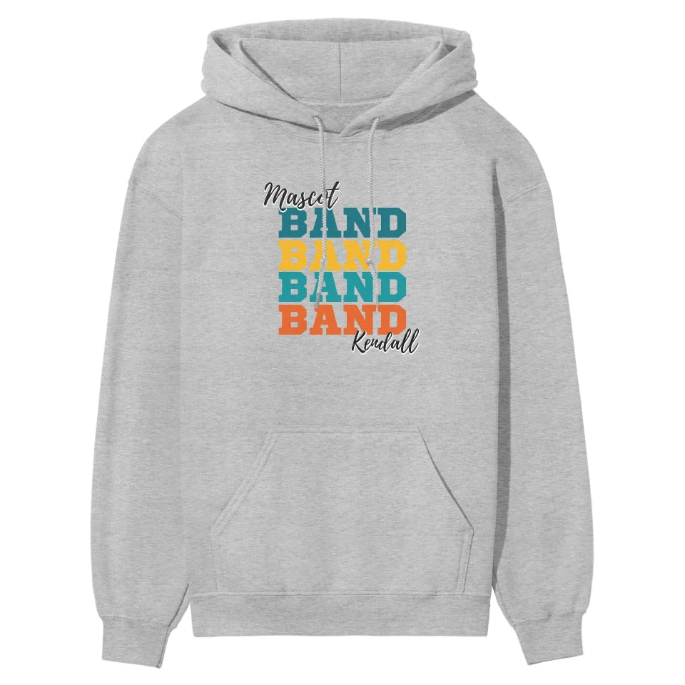 Personalized Band Band Band on a Hoodie With Mascot and Musician Name on a Hoodie