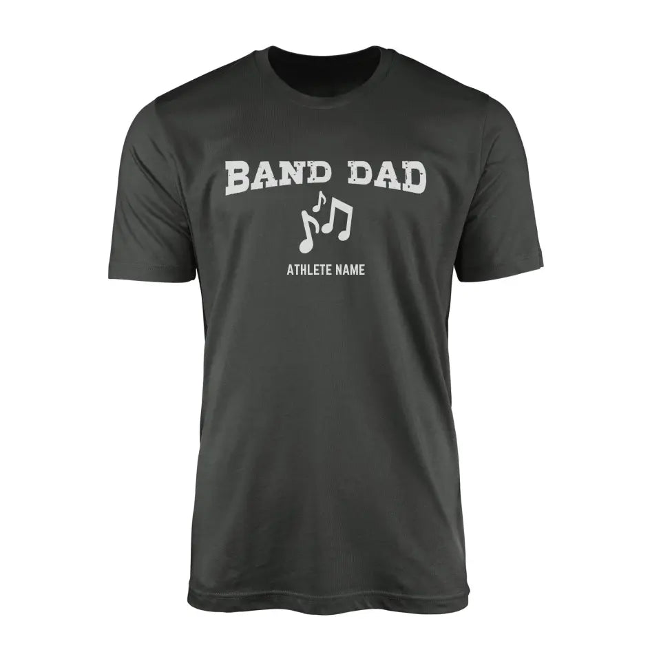 Band Dad with Musician Icon and Musician Name on a Men's T-Shirt with a White Graphic