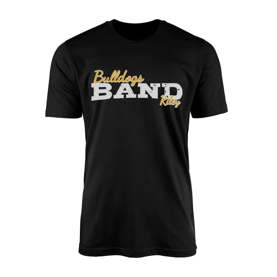 Custom Band Mascot and Musician Name on a Men's T-Shirt with a White Graphic