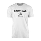 Band Dad with Musician Icon and Musician Name on a Men's T-Shirt with a Black Graphic