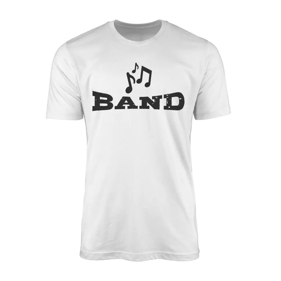 Basic Band with Musician Icon on a Men's T-Shirt with a Black Graphic